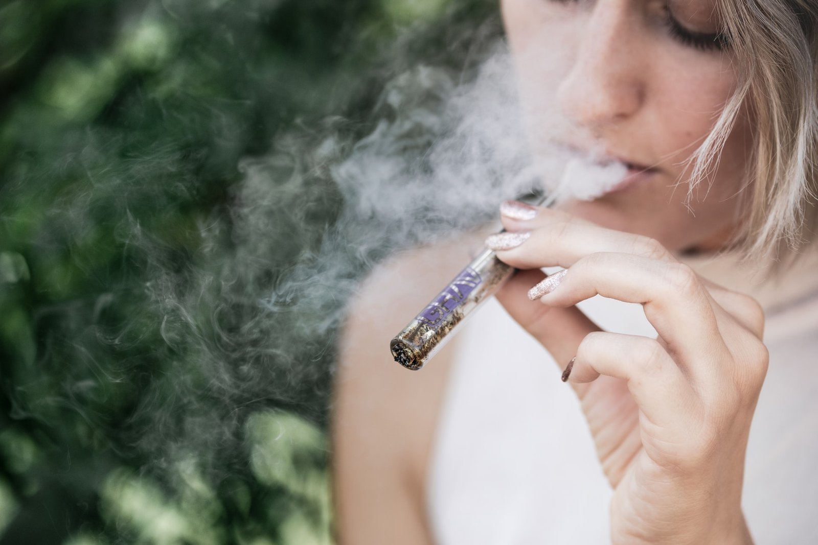 woman smoking weed